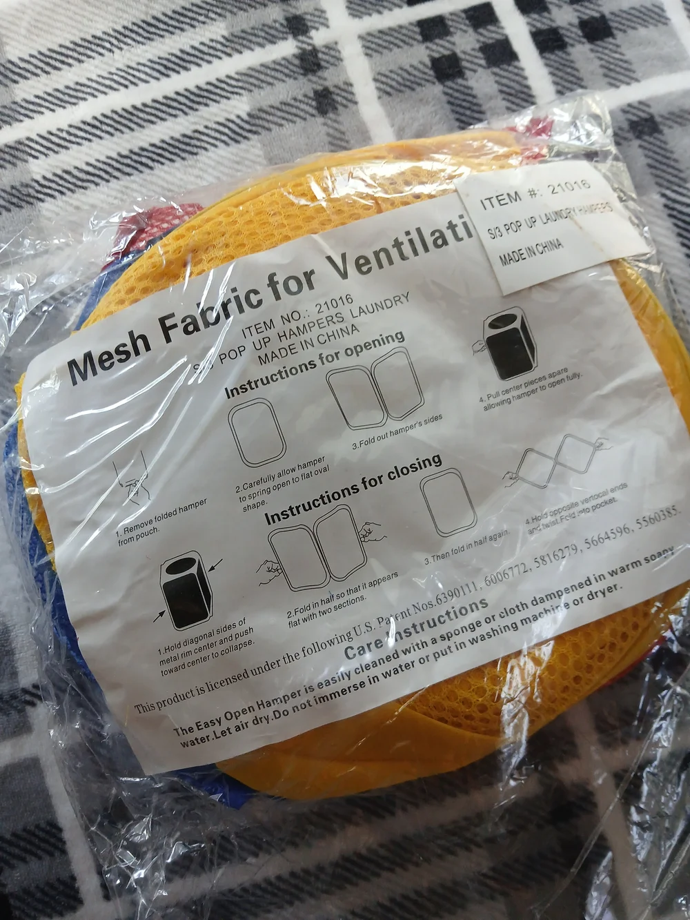 Multi-Color Mesh Closet Laundry Hampers- Red, Blue & Yellow